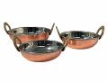 Copper Stainless steel Kadai serving ware (Plain) - 3 Sizes 